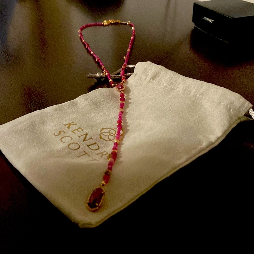 Limited edition wine colored Ruby Kate spade necklace